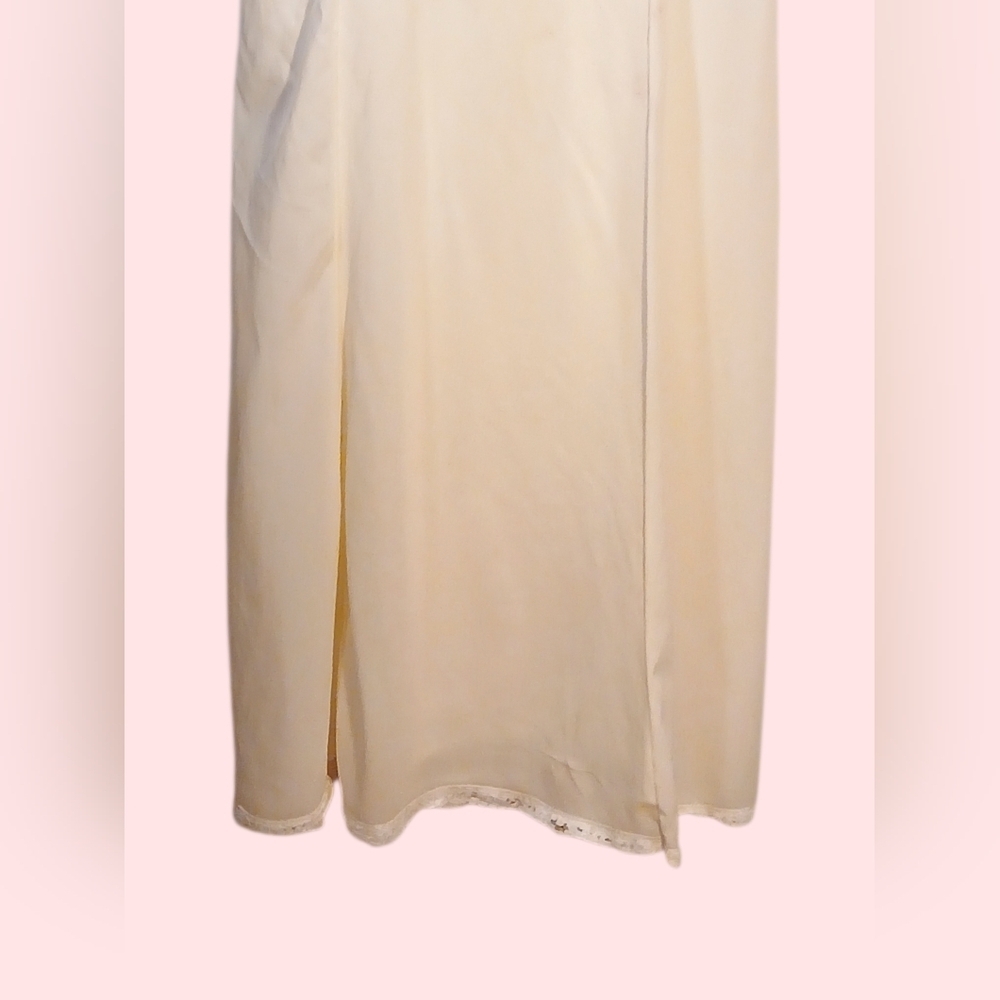 Vintage 50s 60s Full Slip White W Lace - Picture 3 of 5